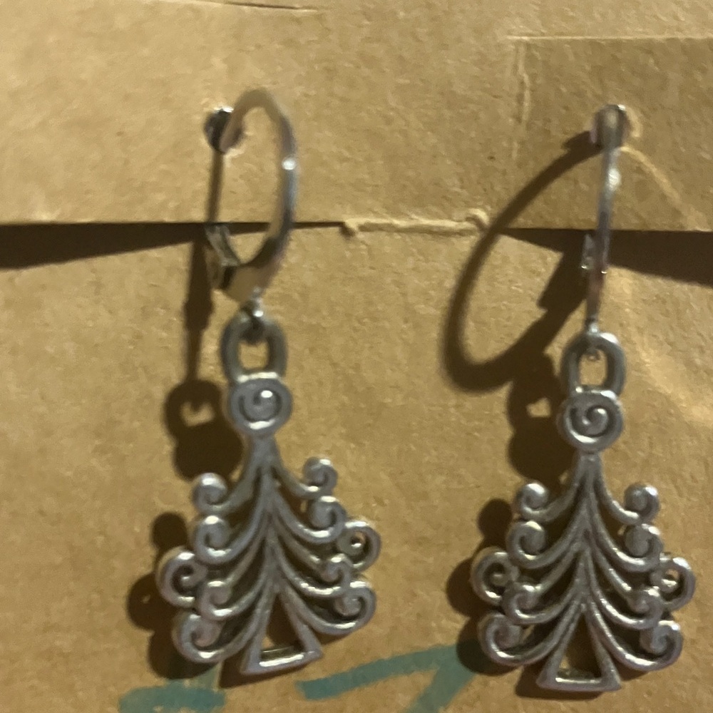 Elegant Silver Tree Design Earrings